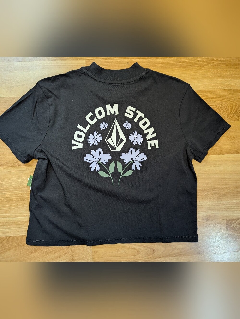 Volcom Stone Black Graphic Crop Top NWT Women’s Small